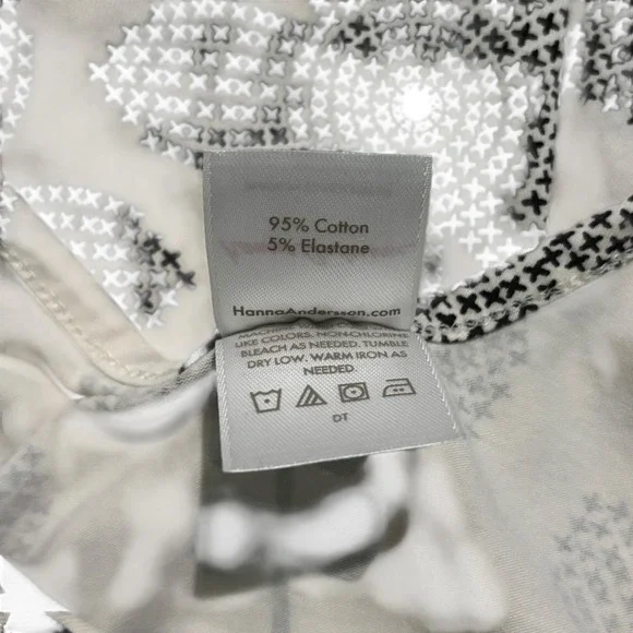 Hanna Andersson Dress 5 Skater White Black Floral Dress Pockets Short Sleeve - Picture 5 of 7